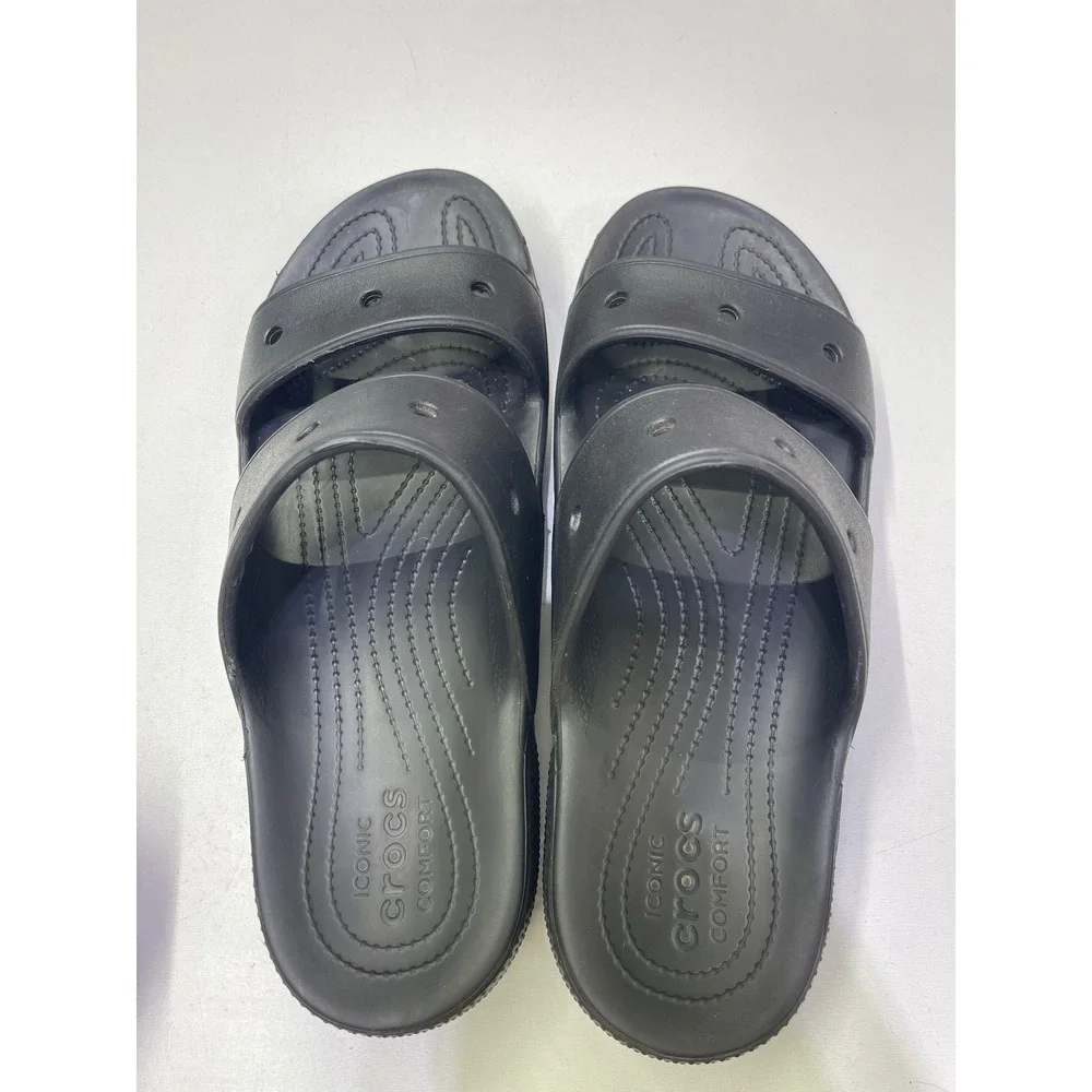 Crocs Classic Sandal Black Two Strap Slide Mens 12 206761-001